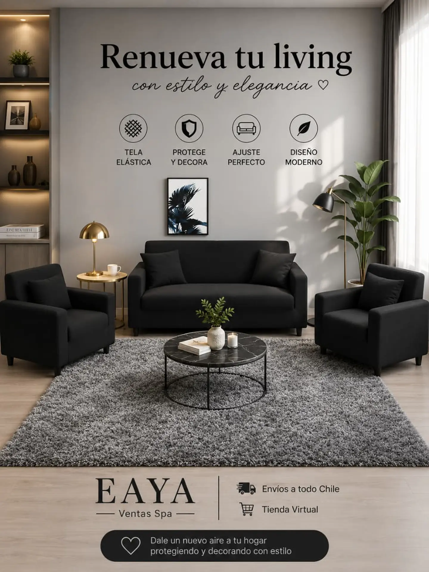 SET DE FUNDAS DE SILLÓN 3+1+1 ELÁSTICADAS 5