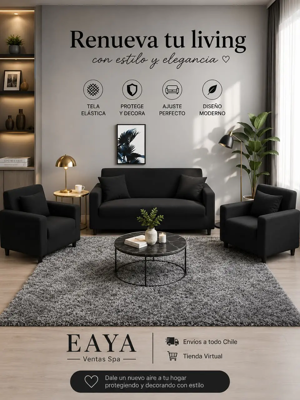 SET DE FUNDAS DE SILLÓN 3+1+1 ELÁSTICADAS 5