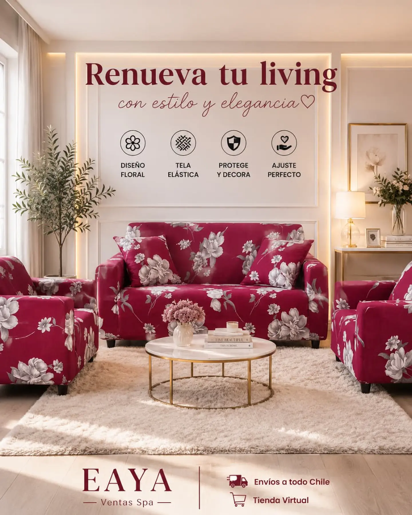 SET DE FUNDAS DE SILLÓN 3+1+1 ELÁSTICADAS 9