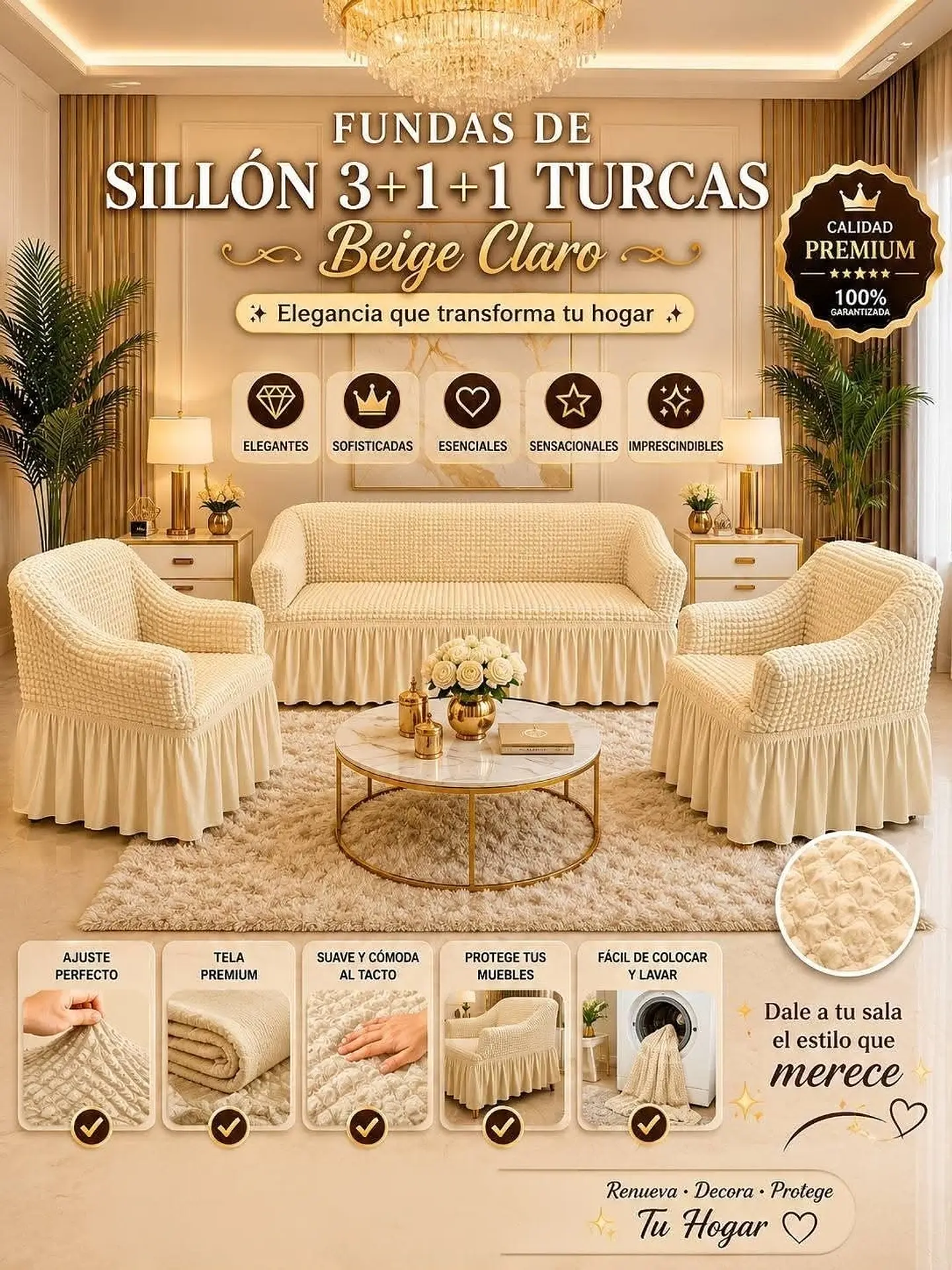 SET FUNDAS DE SILLÓN TURCAS 3+1+1 2