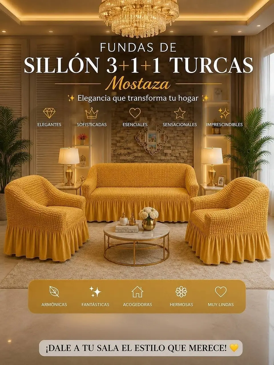 SET FUNDAS DE SILLÓN TURCAS 3+1+1 6
