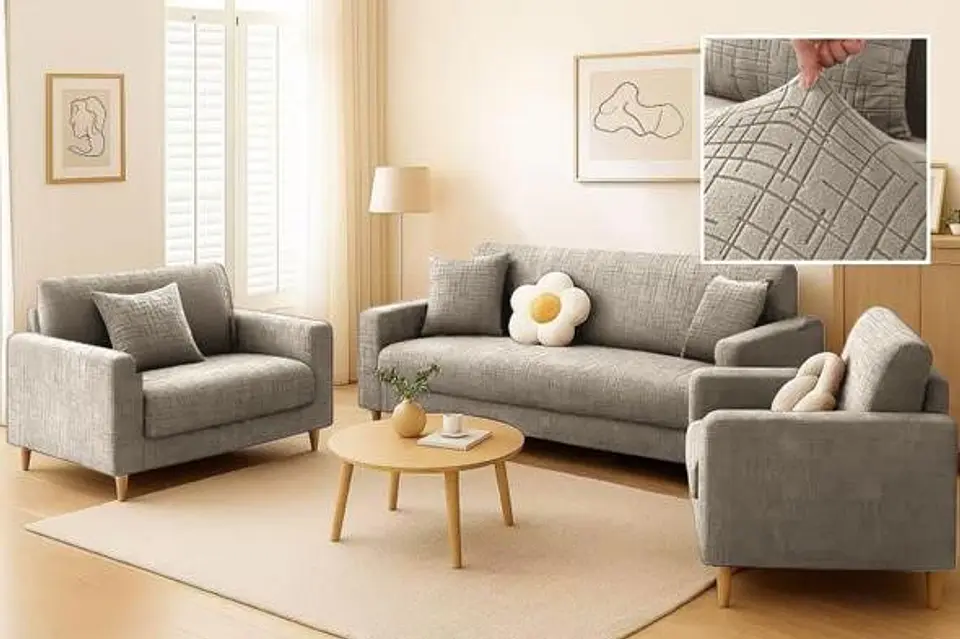SET DE FUNDAS DE SILLÓN 3+1+1 TEXTURIZADO 2