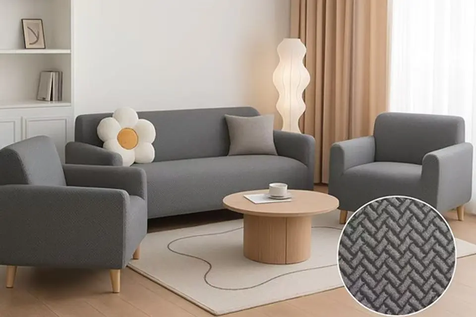 SET DE FUNDAS DE SILLÓN 3+1+1 TEXTURIZADO 4