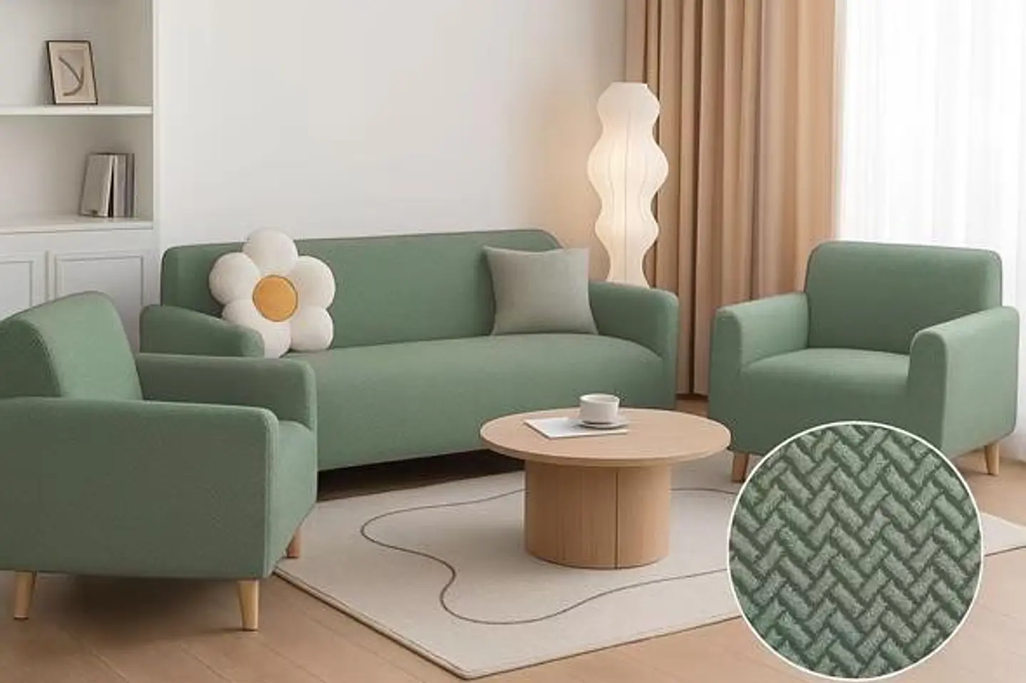 SET DE FUNDAS DE SILLÓN 3+1+1 TEXTURIZADO 6