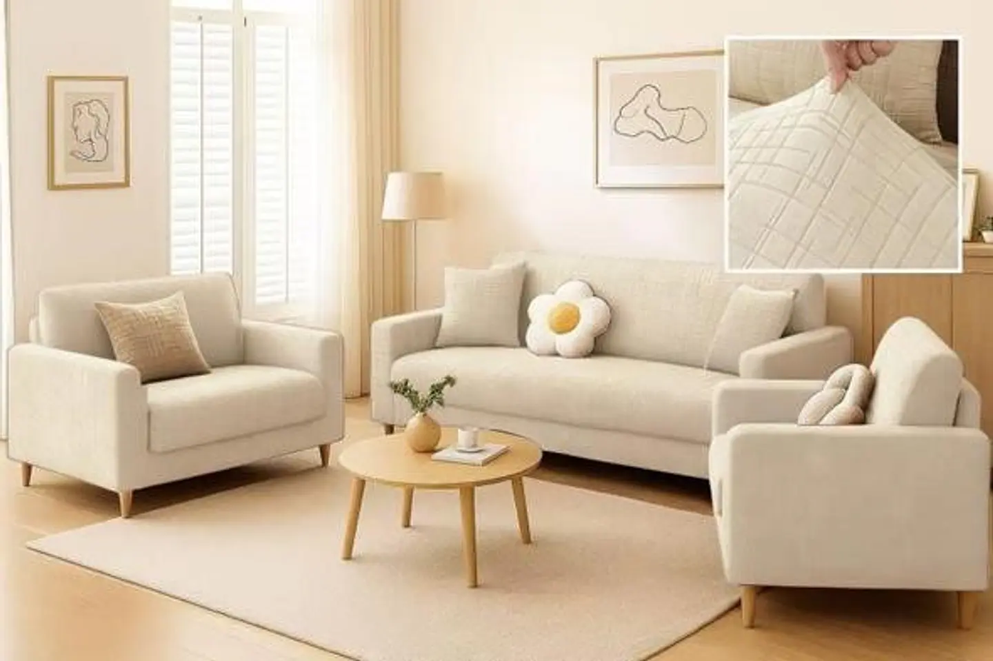 SET DE FUNDAS DE SILLÓN 3+1+1 TEXTURIZADO 8