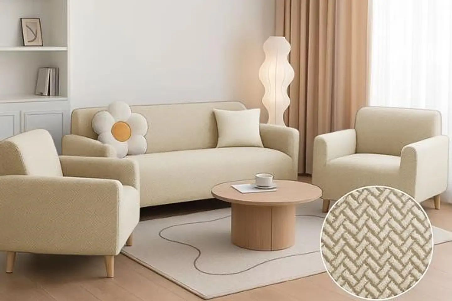 SET DE FUNDAS DE SILLÓN 3+1+1 TEXTURIZADO 11