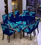 SET MANTEL TELA POLIESTER CON 8 FUNDAS DE SILLAS ELÁSTICADAS - Miniatura 1