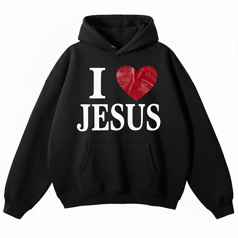 Polerón Hoddie Overbox - I love Jesus