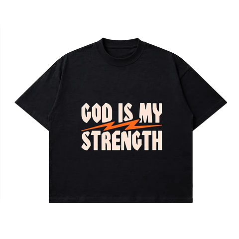Polera BoxyFit - God is my Strength