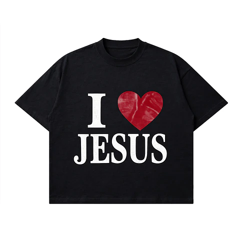 Polera BoxyFit - I Love Jesus