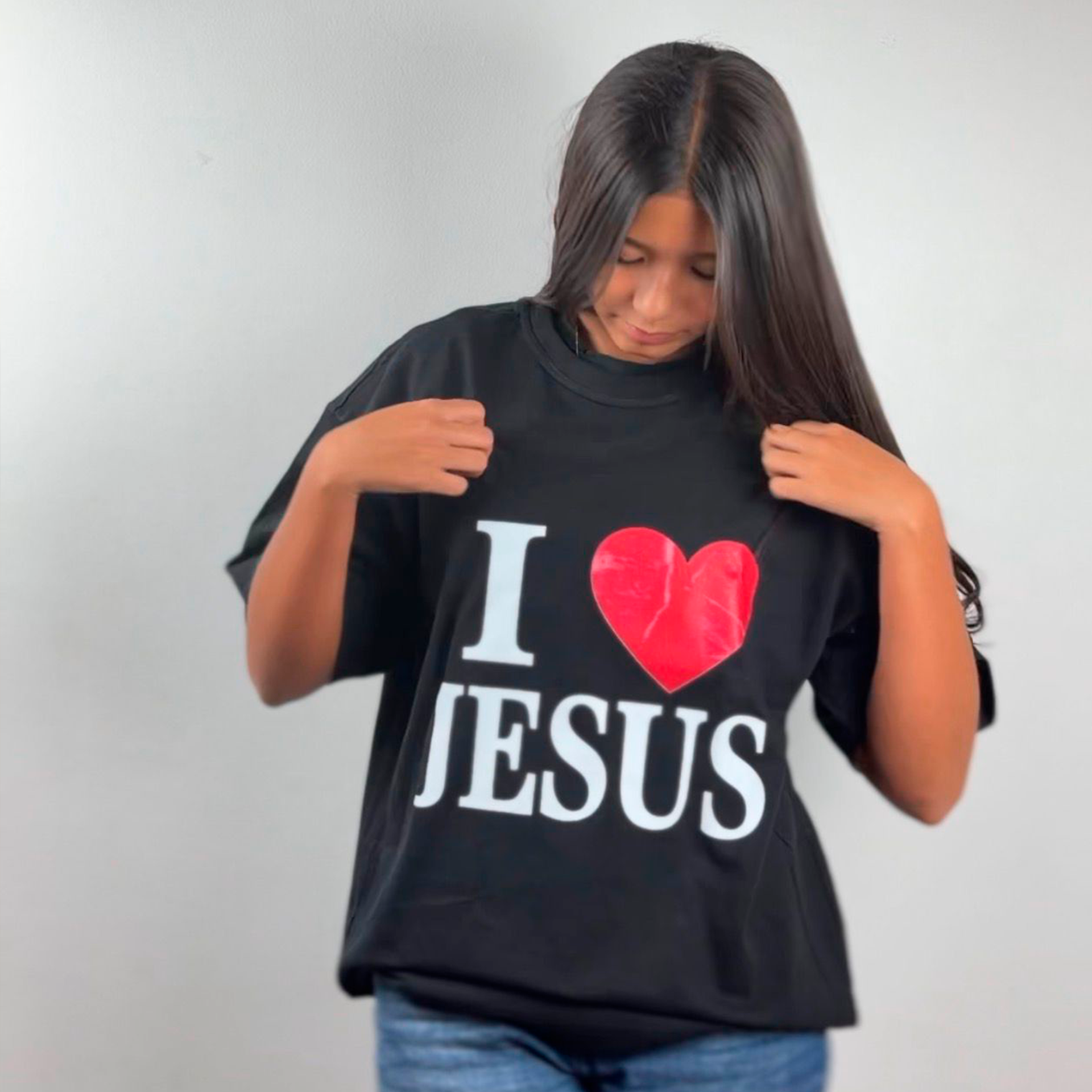 Polera Oversize - I love Jesus 2