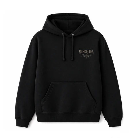 Polerón Hoddie Regular - Bendecida Color Negro