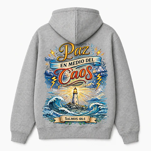 Polerón Hoddie Regular - paz en medio del caos 
