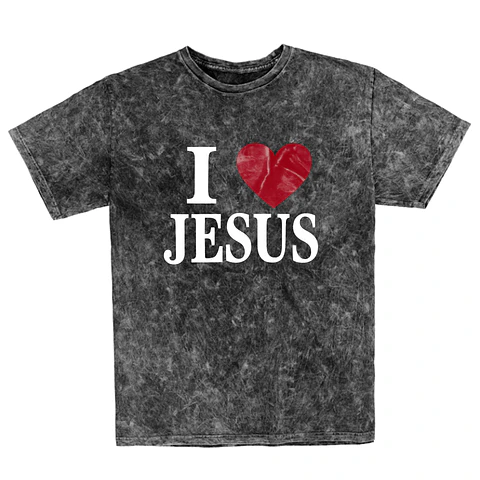 Polera Regular Acid Wash - I love Jesus