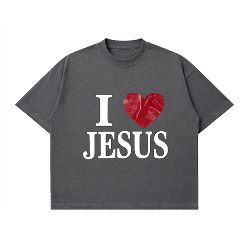 Polera BoxyFit - I Love Jesus