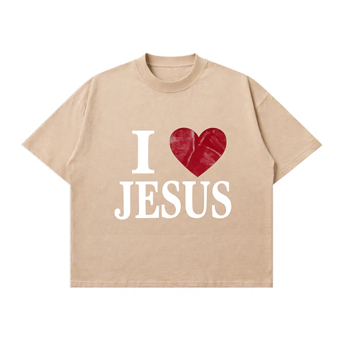 Polera BoxyFit - I Love Jesus
