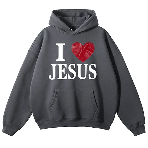 Polerón Hoddie Overbox - I love Jesus