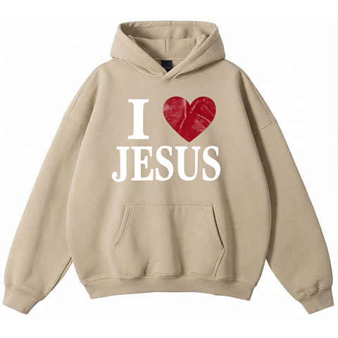 Polerón Hoddie Overbox - I love Jesus