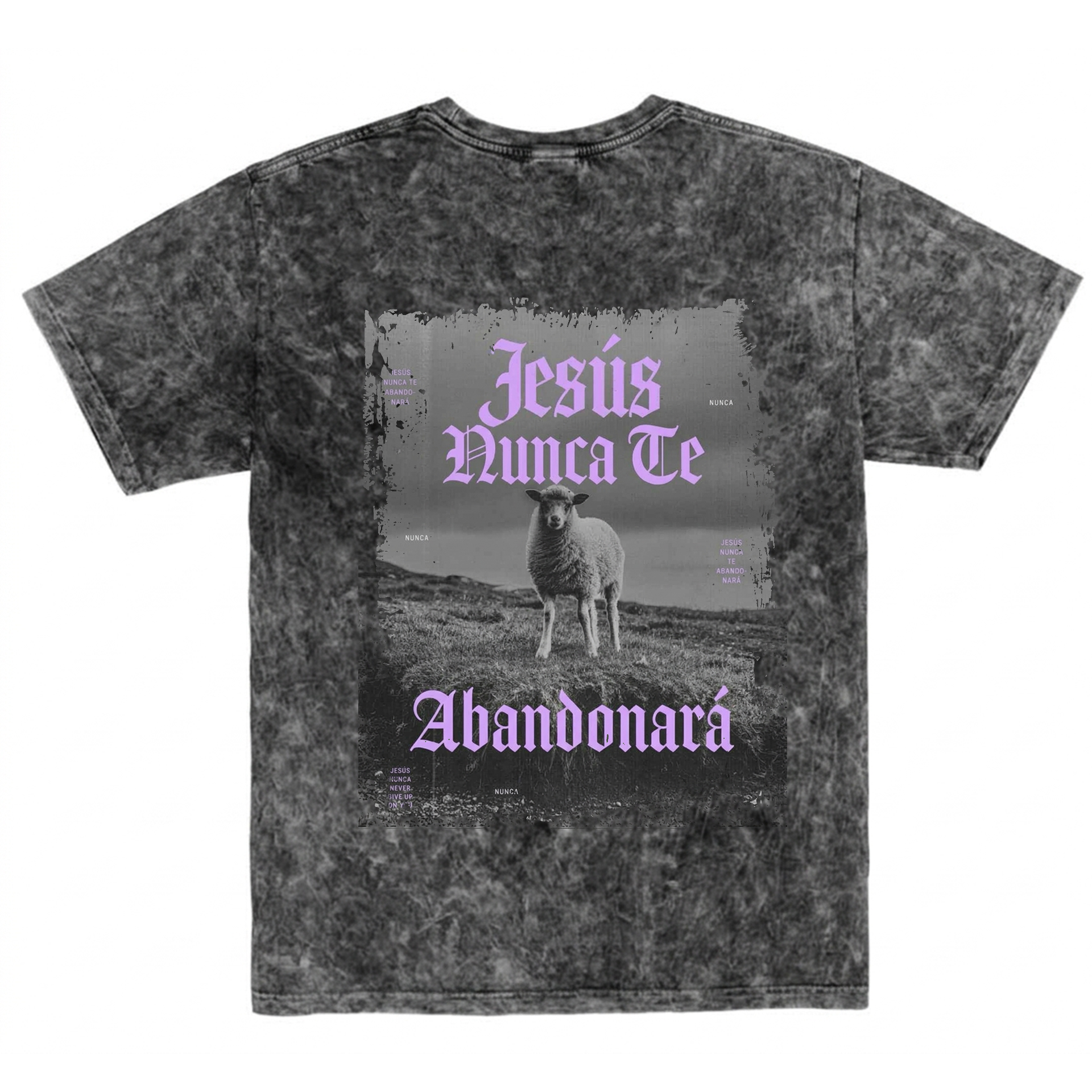 Polera Regular Acid Wash - Jesús nunca te abandonará 2