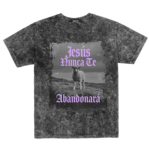 Polera Regular Acid Wash - Jesús nunca te abandonará