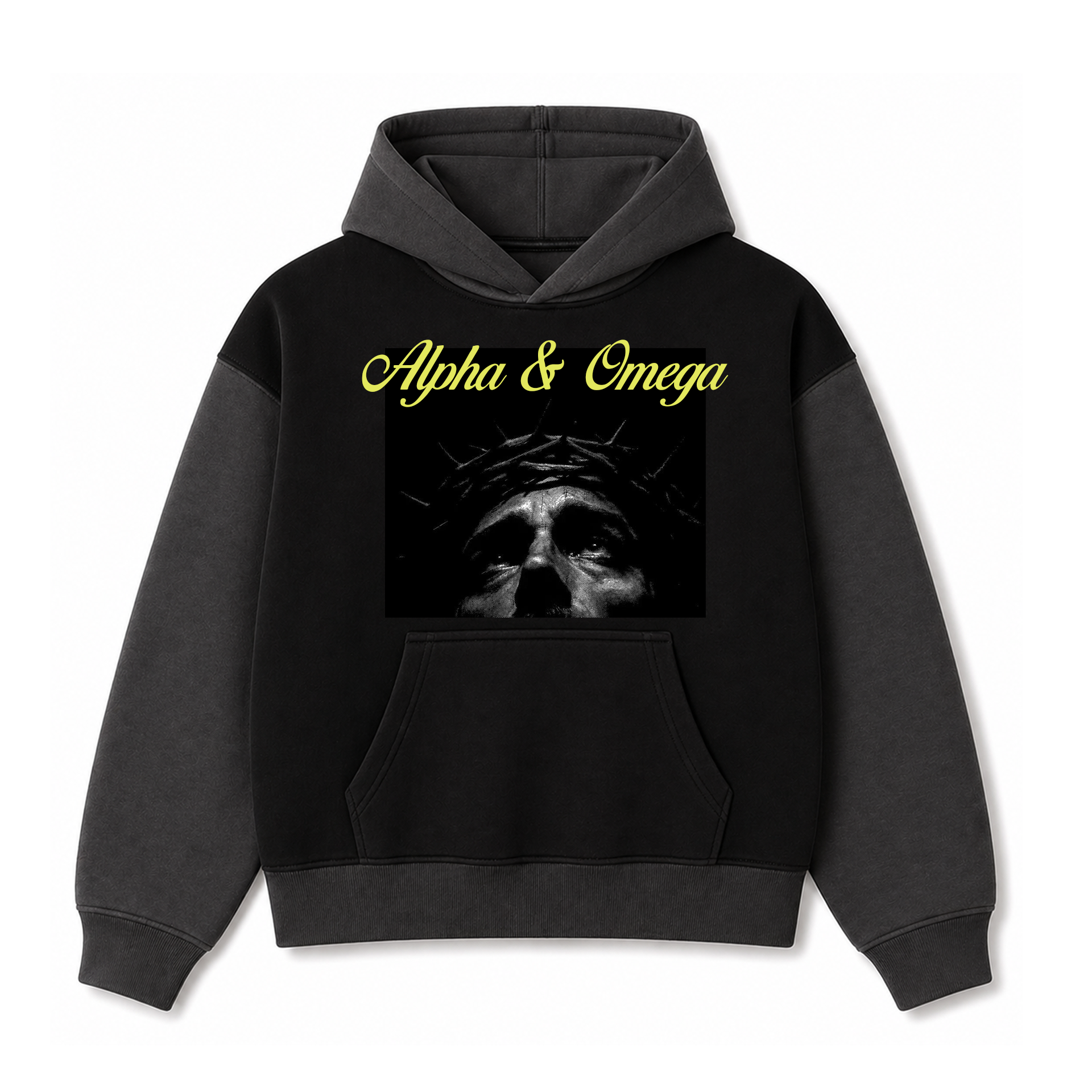 Polerón Hoddie Boxyfit Bicolor - Alpha & Omega 1