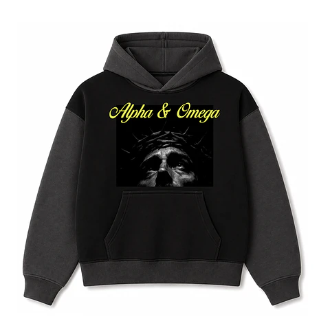 Polerón Hoddie Boxyfit Bicolor - Alpha & Omega