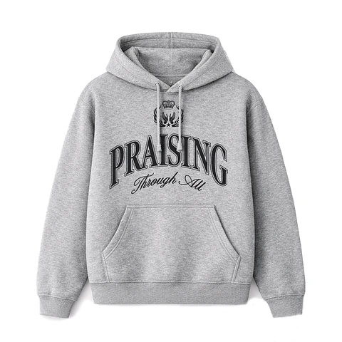 Polerón Hoddie Regular - Praising Gris