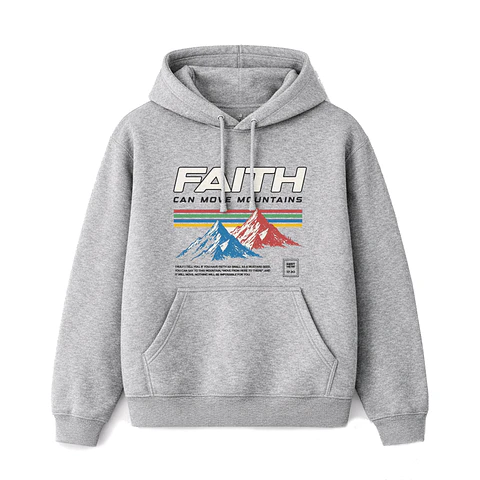 Polerón Hoddie Regular - Faith Gris