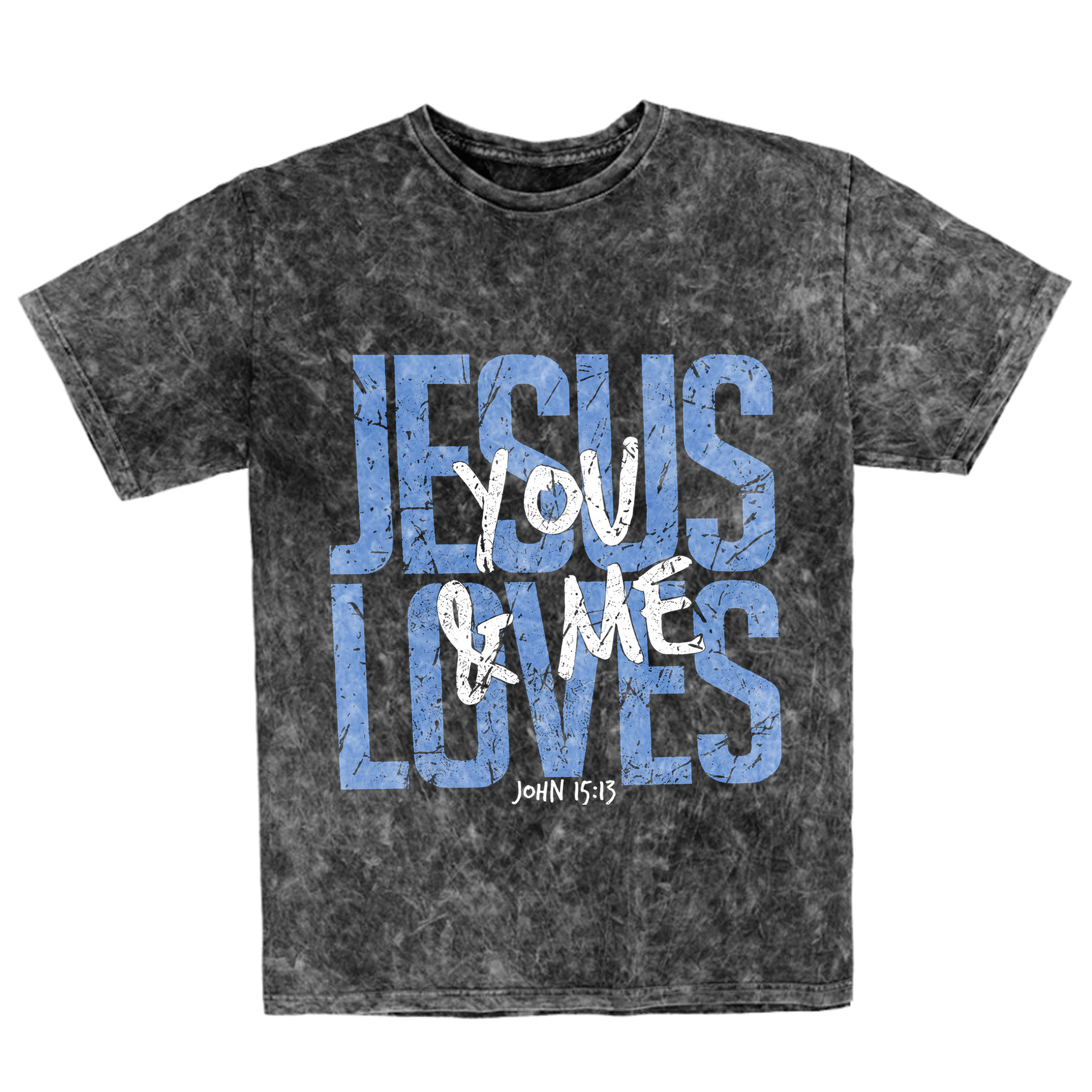 Polera Regular Acid Wash - Jesus loves you & me 1