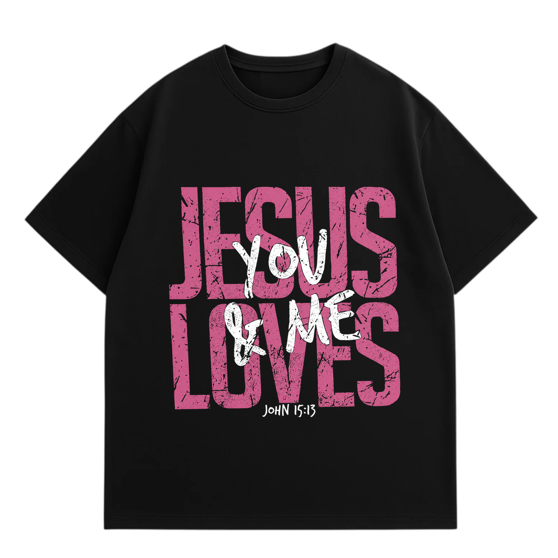 Polera Oversize - Jesus loves you & me 2