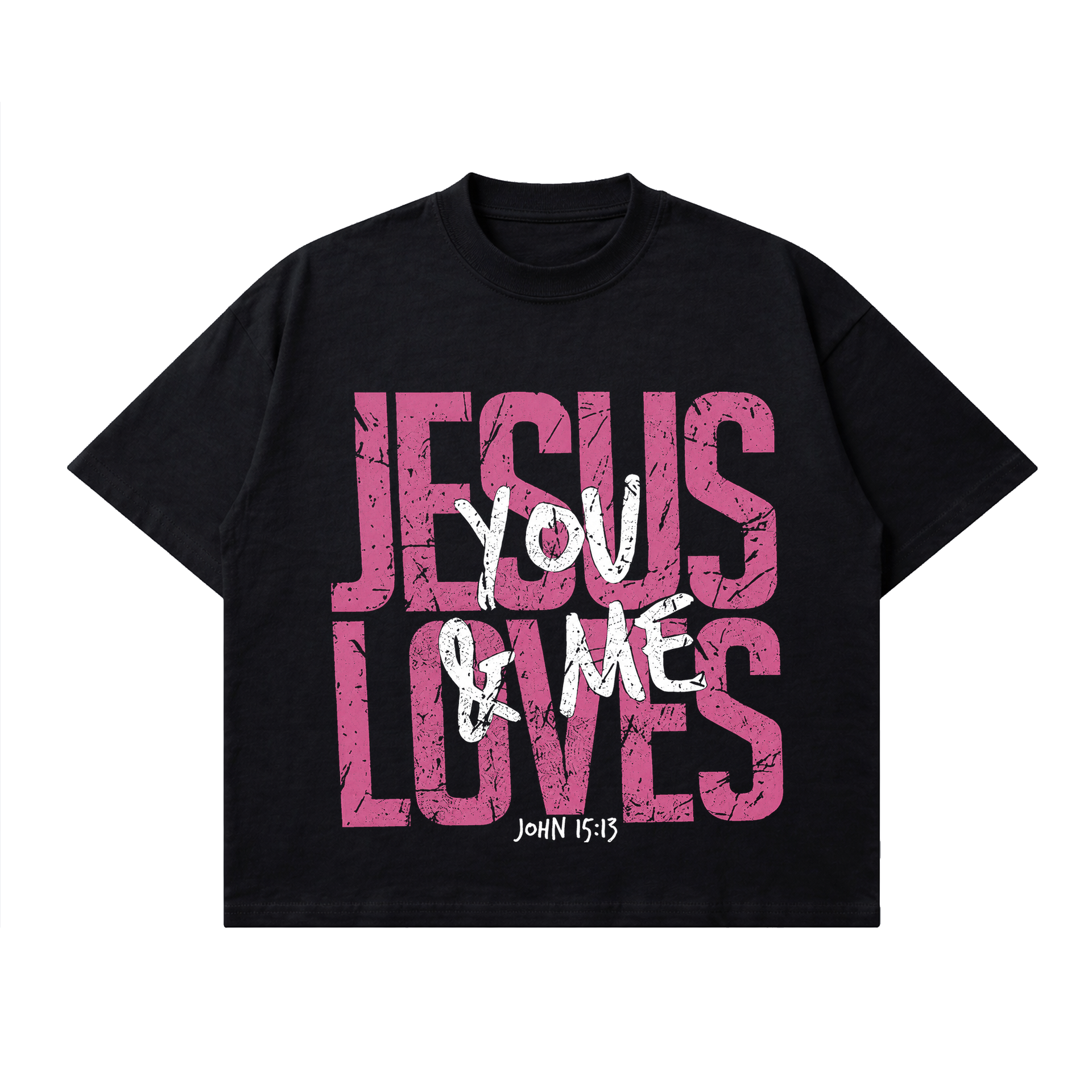 Polera BoxyFit - Jesus loves you & me 1
