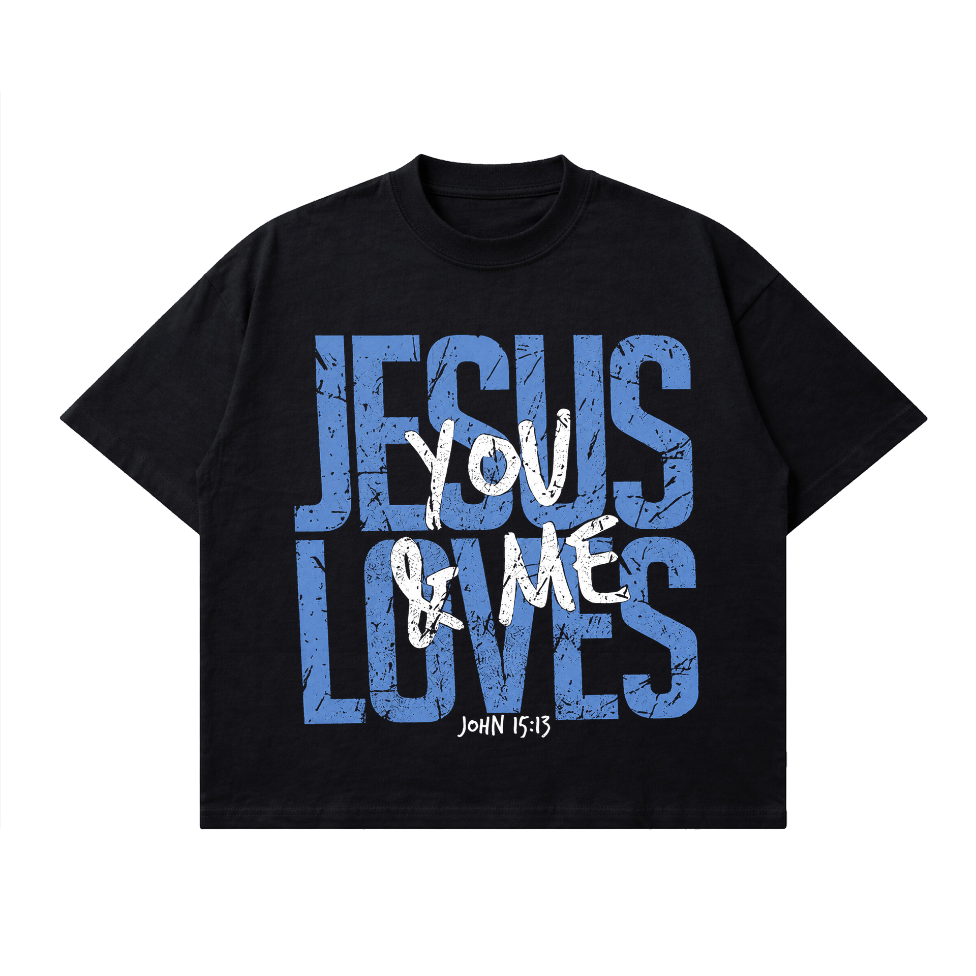 Polera BoxyFit - Jesus loves you & me 2