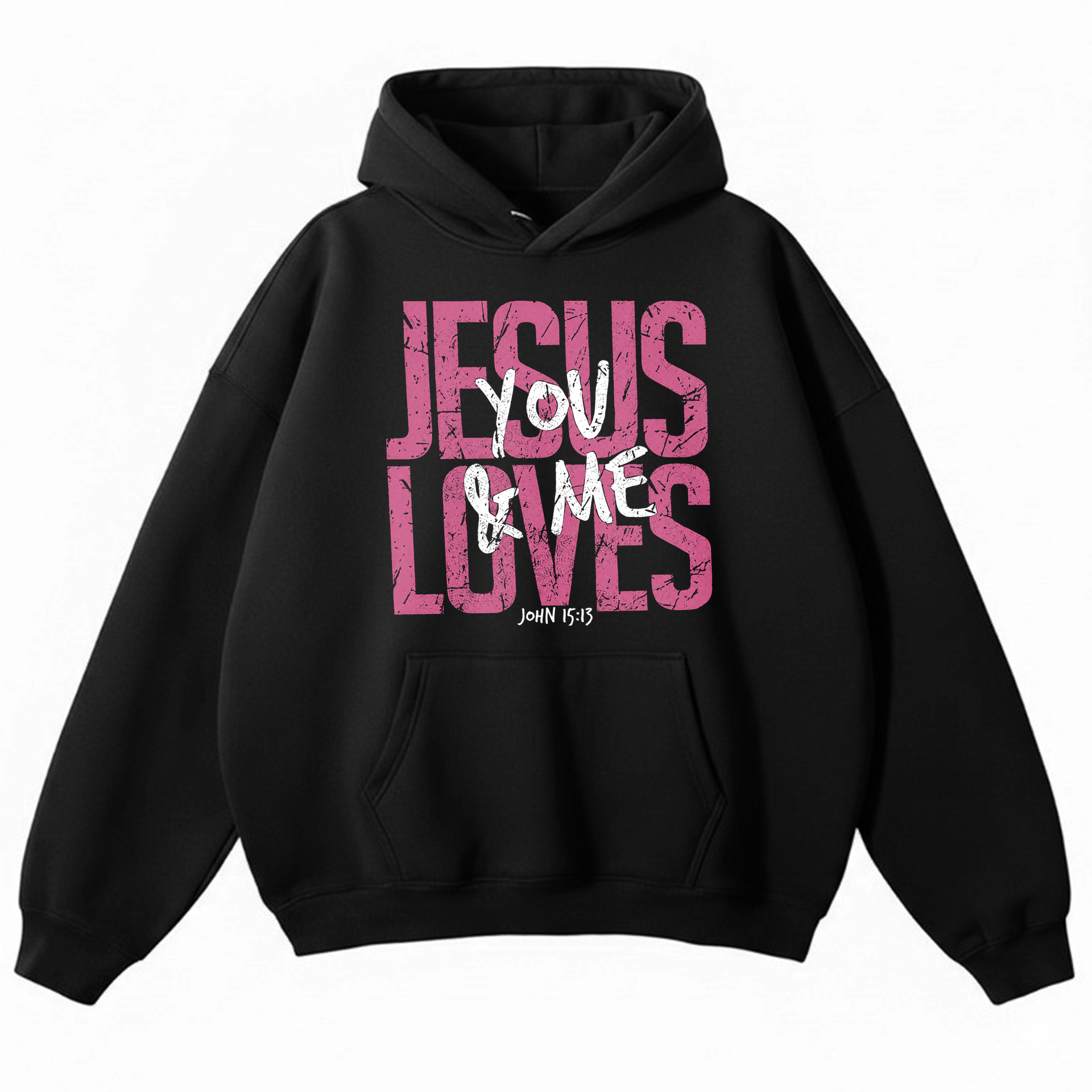 Polerón Hoddie Overbox - Jesus loves you & me 1