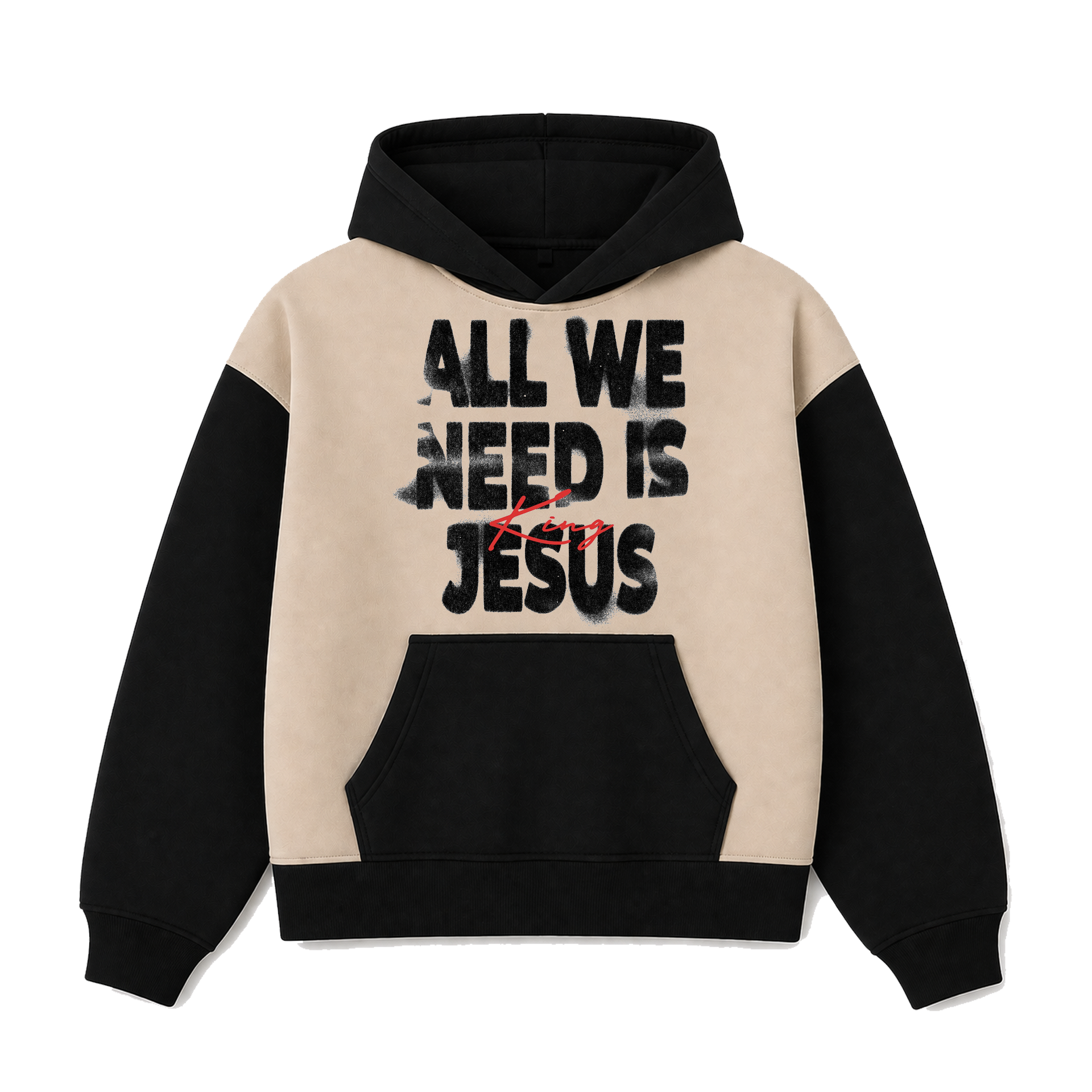 Polerón Hoddie Boxyfit Bicolor - All we need is 1