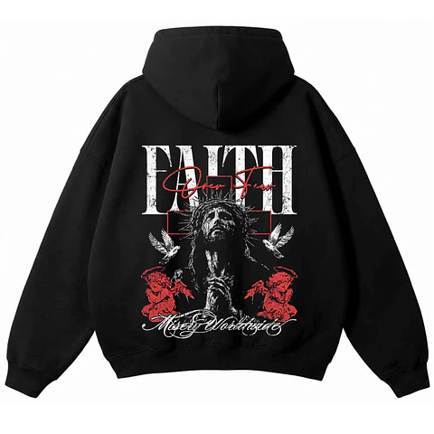 Polerón Hoddie Overbox - Faith over fear