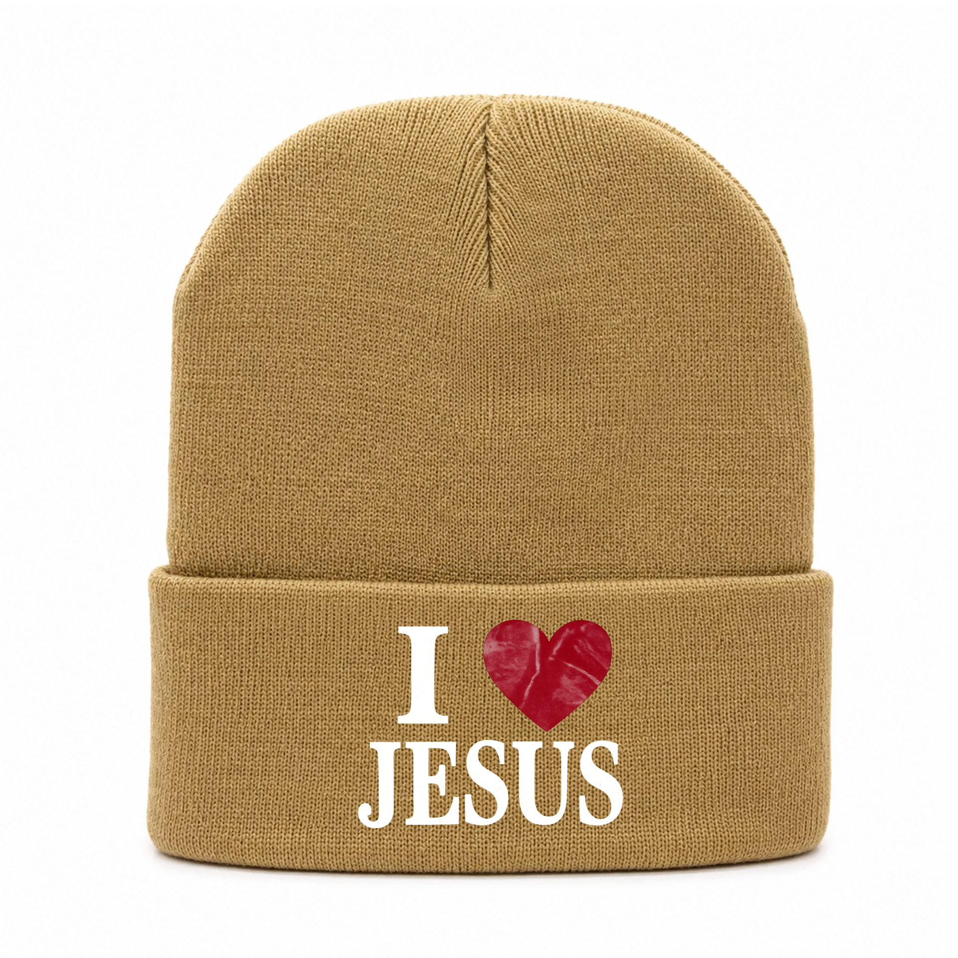 Beanie Khaki - I love jesus 1