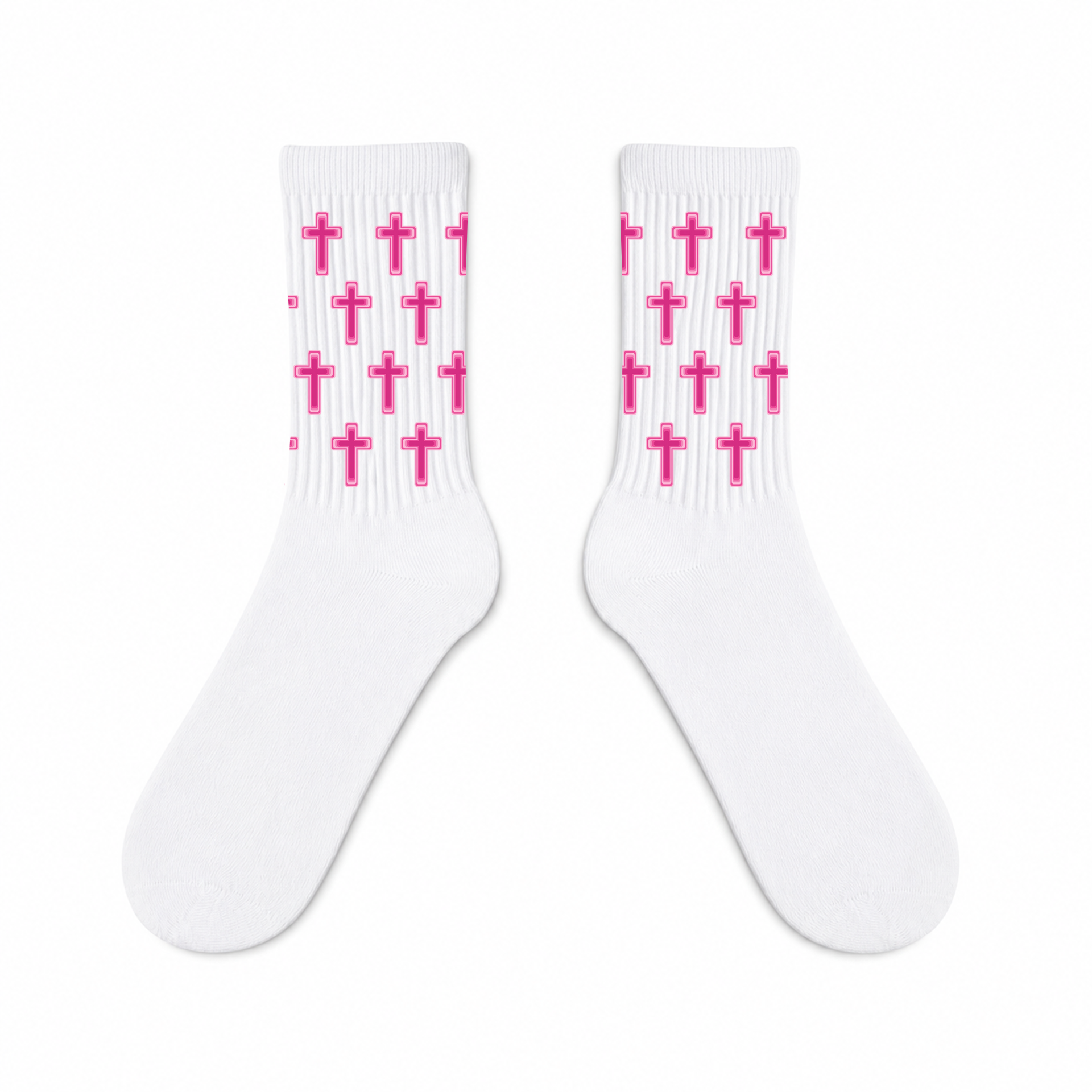 Calcetines Blancos - Cruces Rosadas 1
