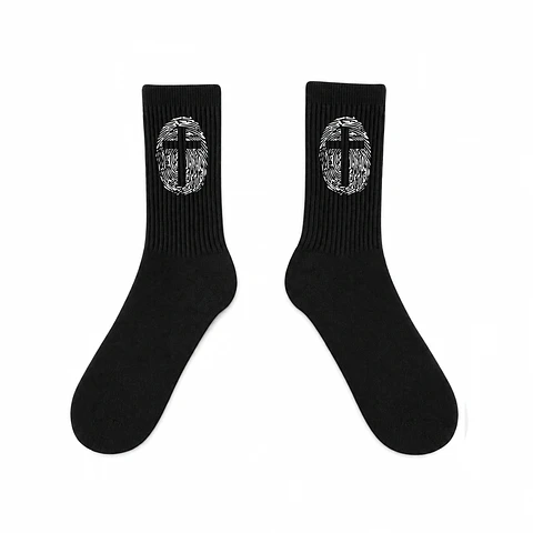 Calcetines Negros - Cruz y Huella