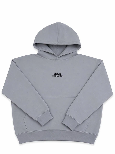Polerón Hoddie Overbox Gris - Serve the Lord