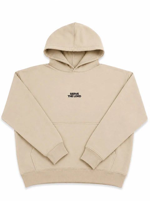 Polerón Hoddie Overbox Beige - Serve the Lord