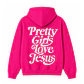 Polerón Hoddie Regular Fucsia Blanco - Pretty girls love Jesus - Miniatura 1