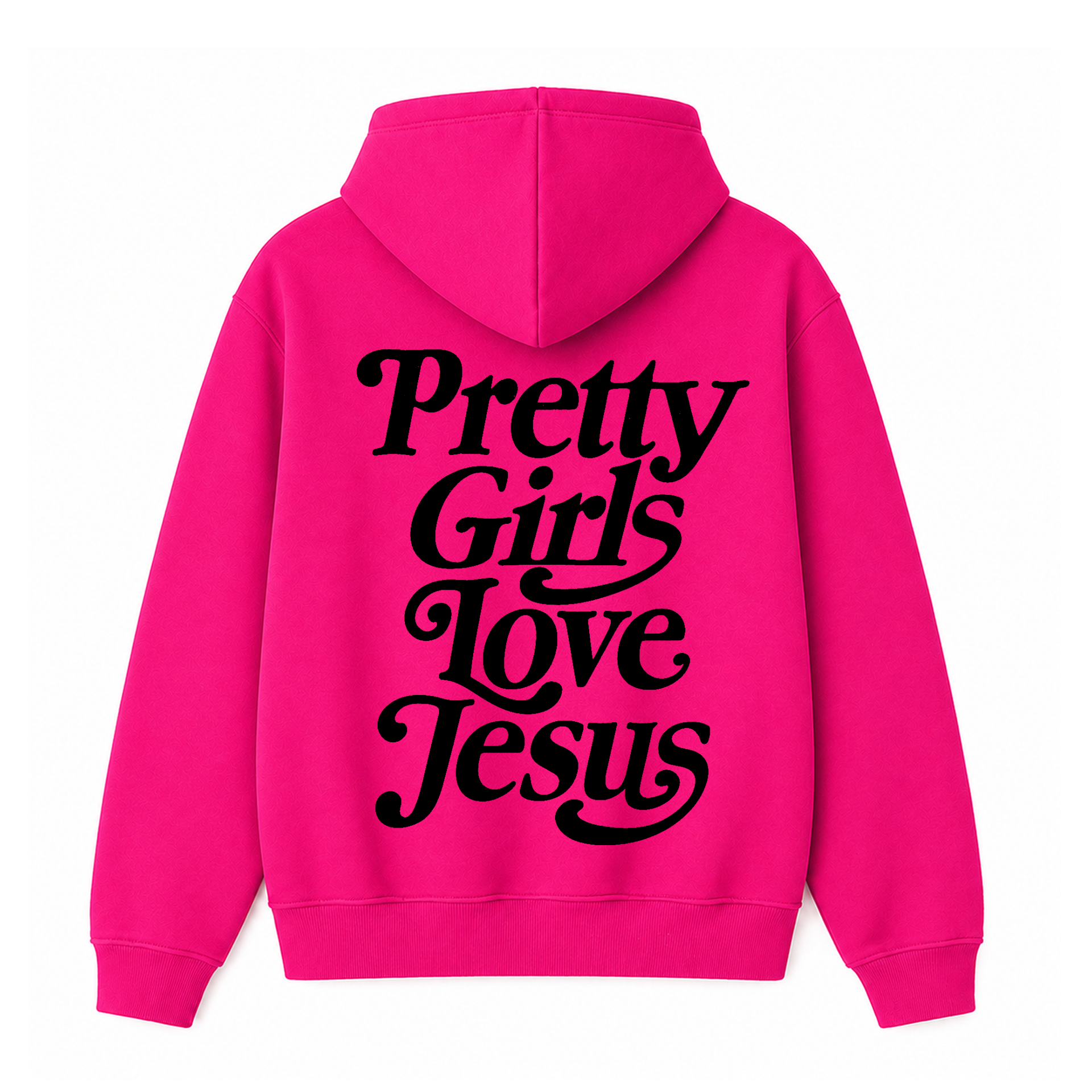 Polerón Hoddie Regular Fucsia Negro - Pretty girls love Jesus 1