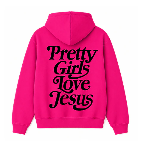 Polerón Hoddie Regular Fucsia Negro - Pretty girls love Jesus