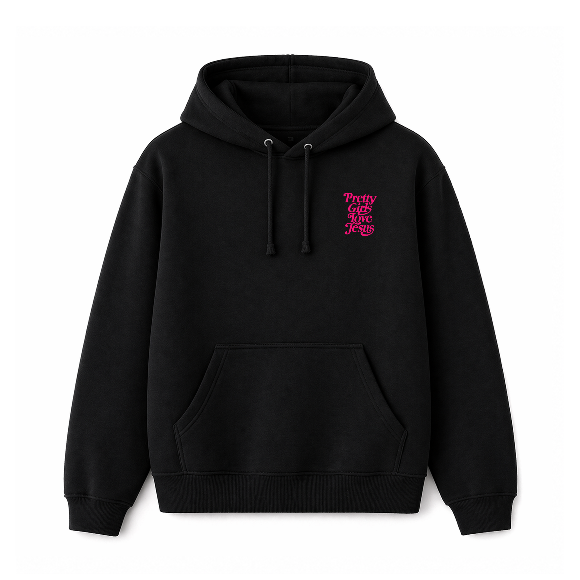 Polerón Hoddie Regular Negro Fucsia - Pretty girls love Jesus 2