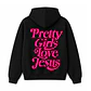 Polerón Hoddie Regular Negro Fucsia - Pretty girls love Jesus - Miniatura 1