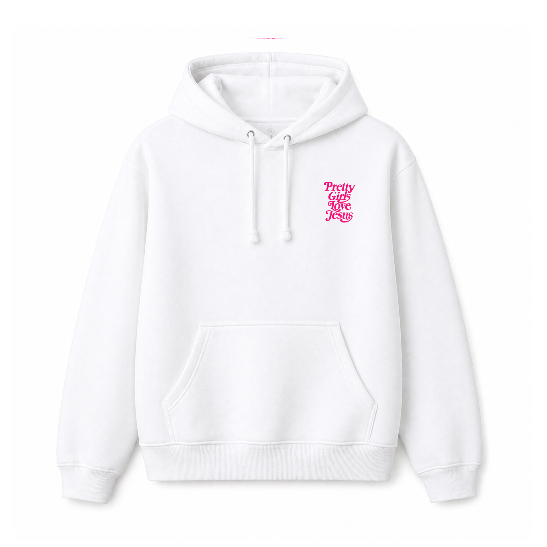 Polerón Hoddie Regular Blanco Fucsia - Pretty girls love Jesus 2