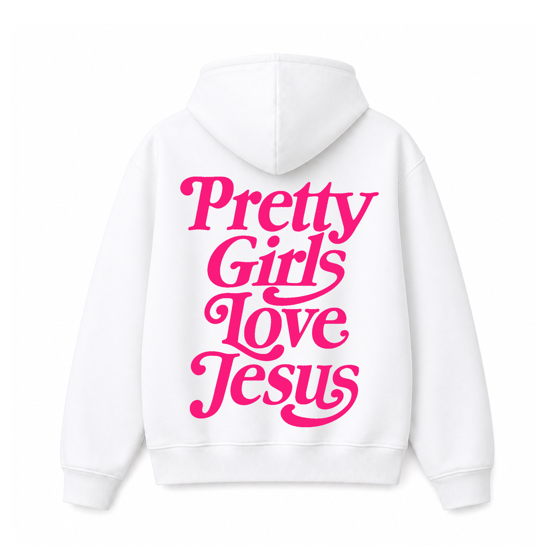Polerón Hoddie Regular Blanco Fucsia - Pretty girls love Jesus 1