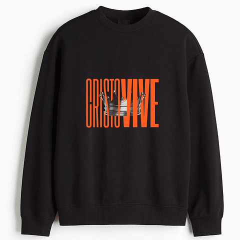 Polerón sin gorro Cristo Vive Naranjo