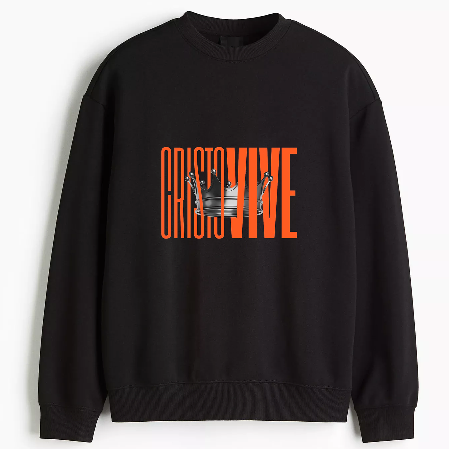 Polerón sin gorro Cristo Vive Naranjo 1