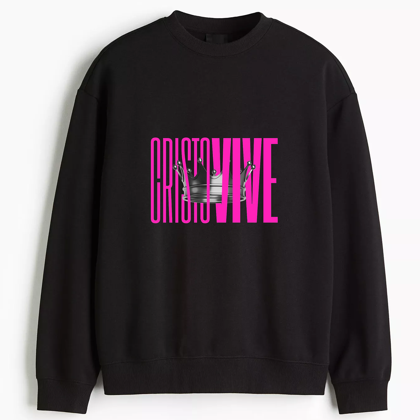 Polerón sin gorro Cristo Vive Fucsia 1